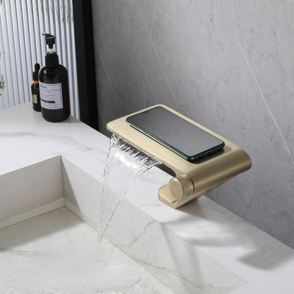 Waterfall Basin Cold Mixer Crane Faucet Copper Hotel