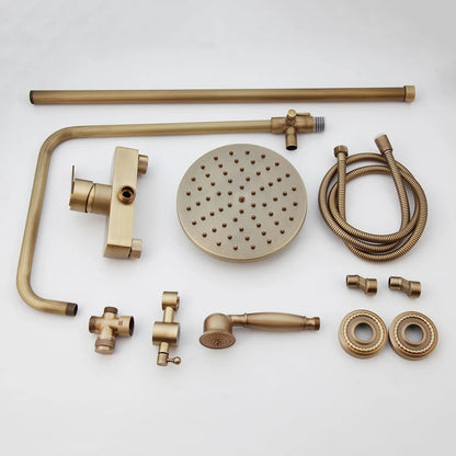 Kemaidi Antique Shower Bathroom Bath Shower Faucet W/Shelf