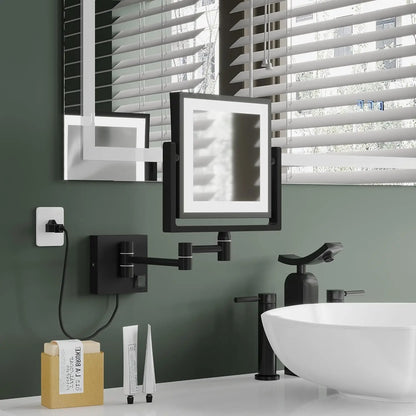 Led Bathroom Mirror 3x Magnifying Dual Arm Extendable