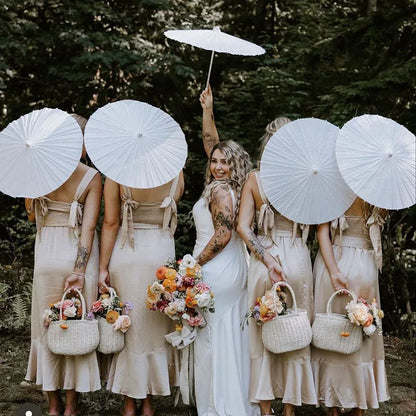 8/12/24/36/50pcs 60/84cm White Paper Umbrellas Wedding Paper