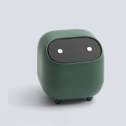 Mini Trash Can Lid Cute Ninja Desktop Trash