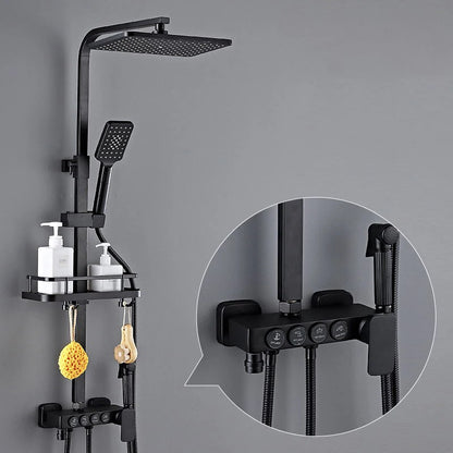 Piano Digital Display Thermostatic Bathroom Shower Cold Brass