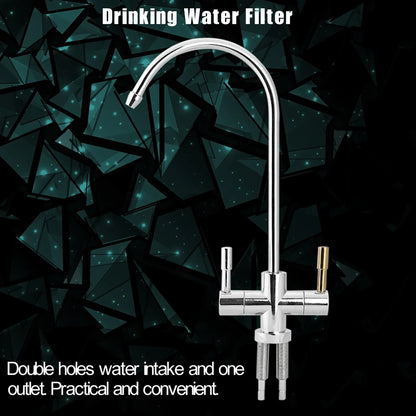 1/4 Double Holes Sink Faucet Tap Chrome Reverse