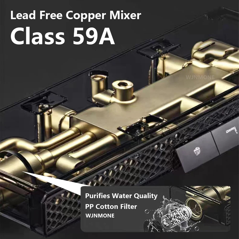 Luxury Spa Jet Shower System Led Display Copper