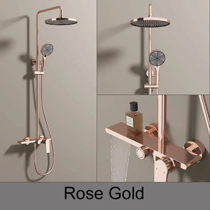 Bathroom Shower System Brushed Gold Cold Bathroom Faucet