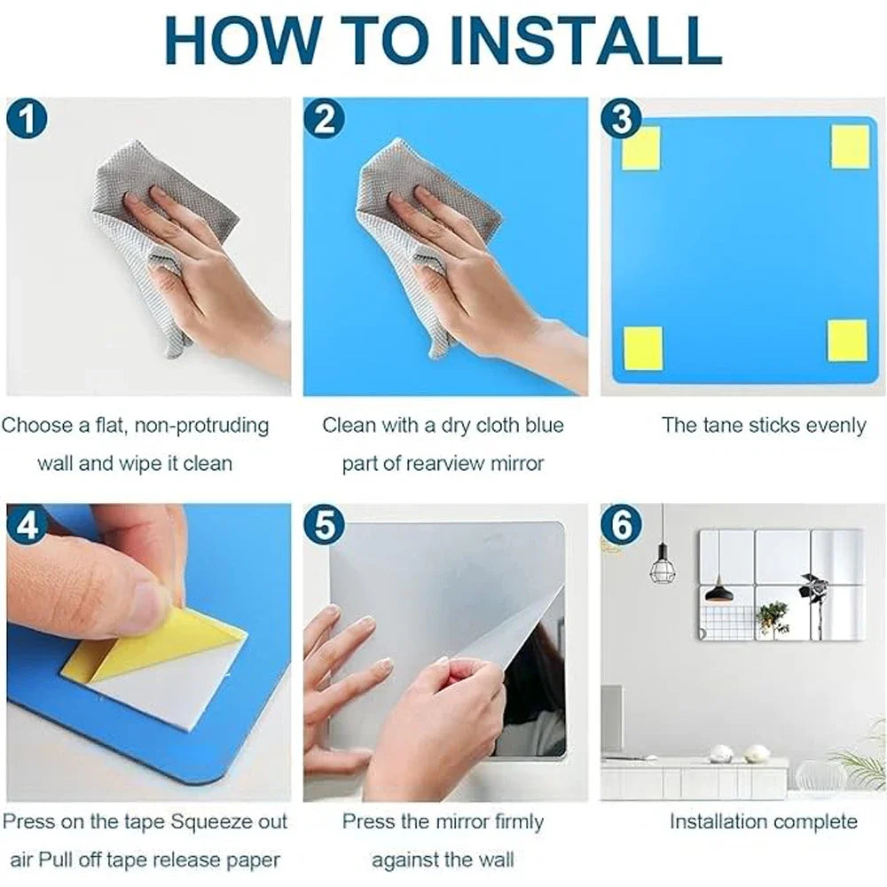 2mm Acrylic Mirror Wall Stickers Unbreakable Acrylic Full