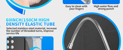 Function Shower Column Panel Stainless Steel Rain Massage