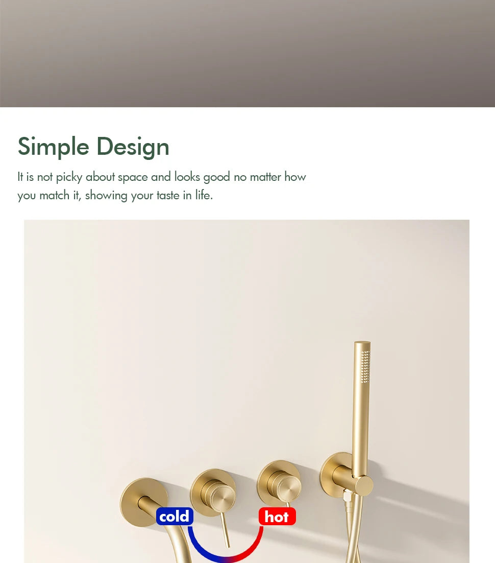 Shower Faucet Concealed Box Hand Shower Long Nose
