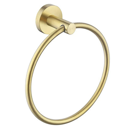 Towel Ring Black/Brushed Gold Stainless Steel Wall Hanging