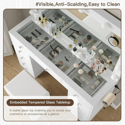 Vanity Desk & Power Outl Makeup Vanity Mirror