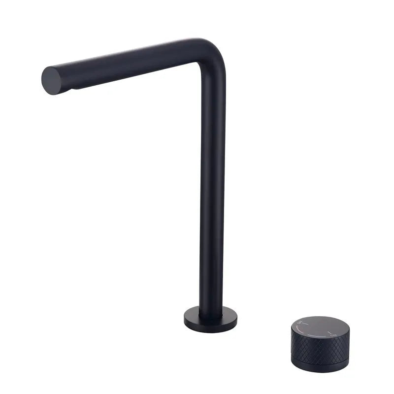 Brushed Gold Bathroom Faucet Two Holes Gun Grey