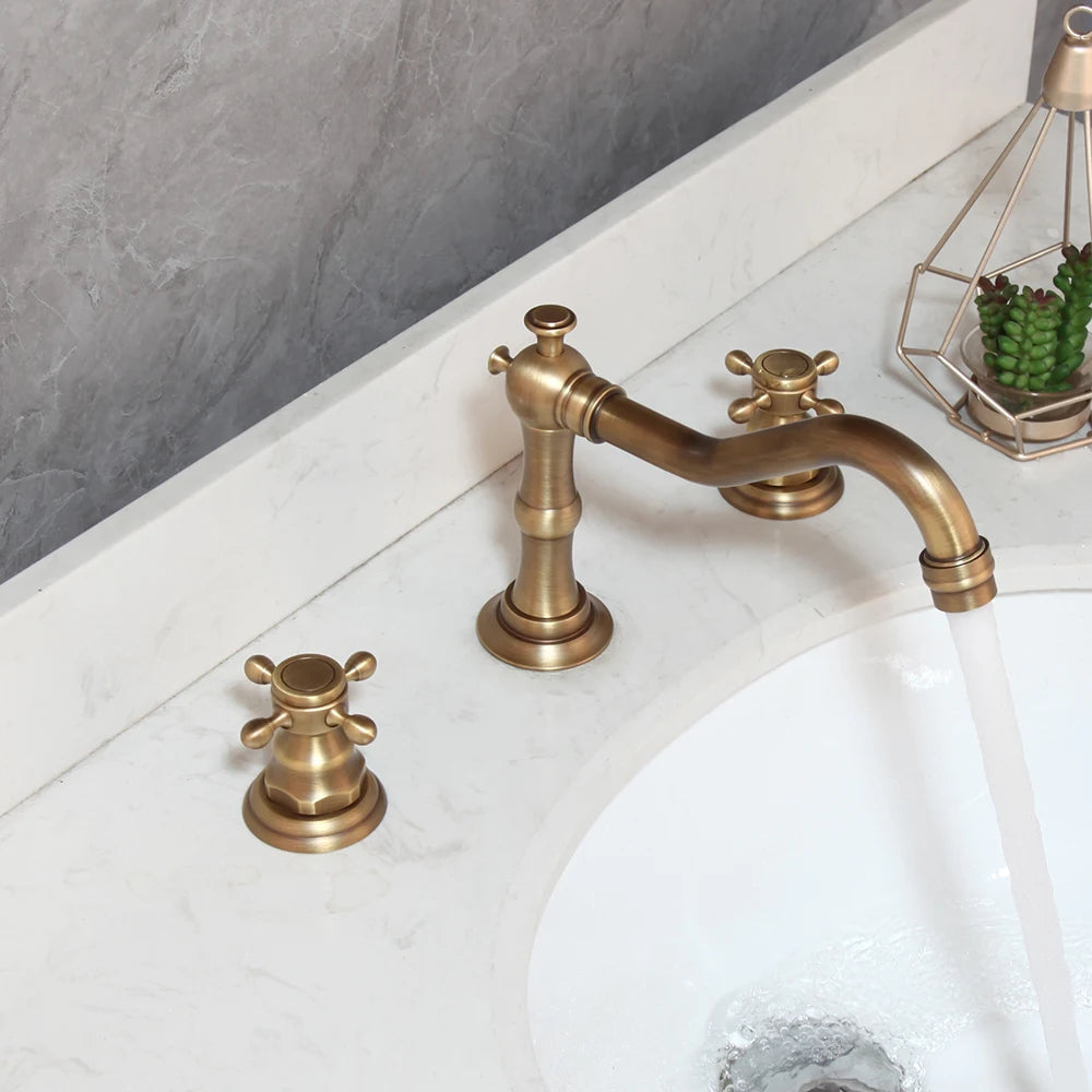Kemaidi Antique Brass Bathroom Faucets Inch Brass Widespread