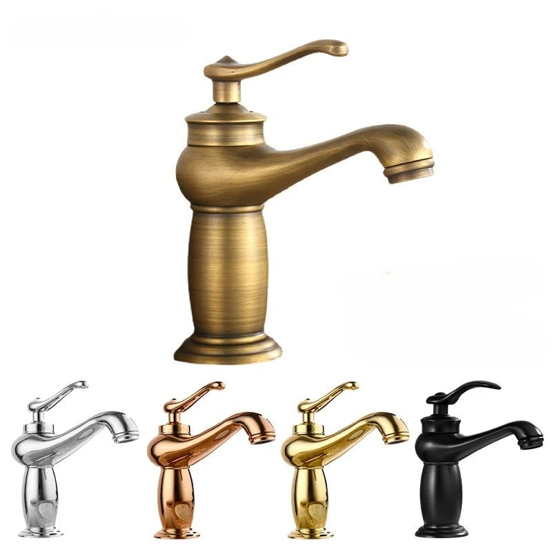 Luxury Europe Style Antique Gold Bathroom Basin Faucet