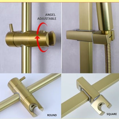 Slide Bar Hand Shower Brushed Matt Gold Functions