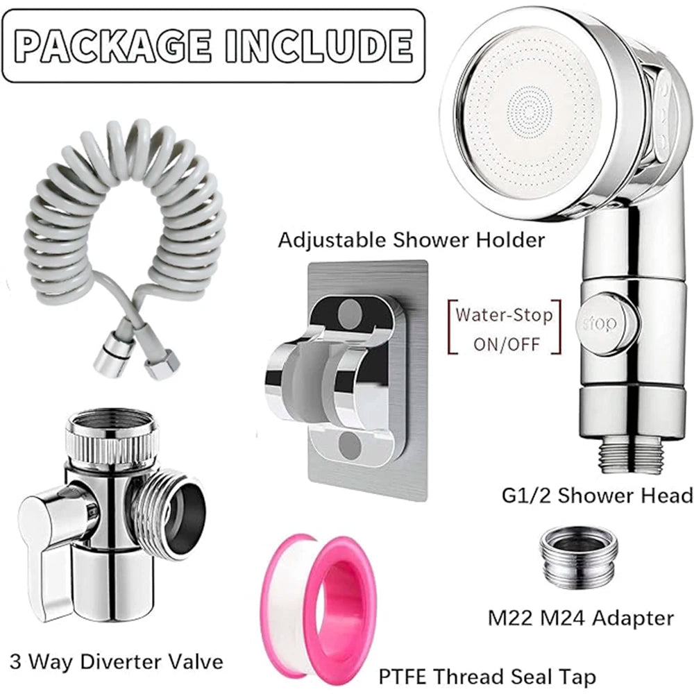 Handheld Faucet Water Diverting Shower Head External Rain
