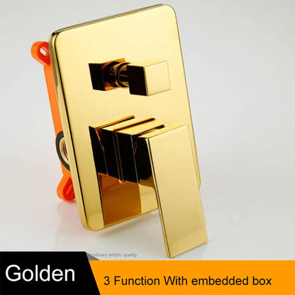 Bakala Black Golden Brass Shower Faucet Mixing Valve