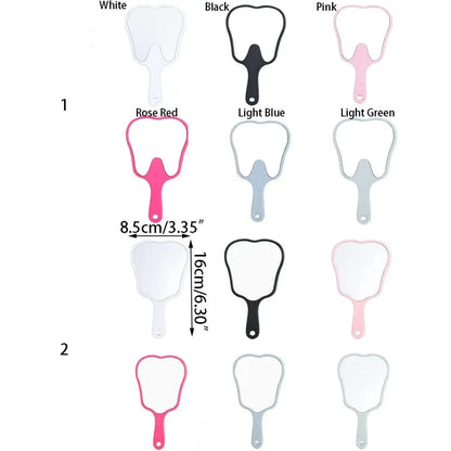 Durable Plastic Tooth-Shaped Mirror Mini Lightweight Handheld