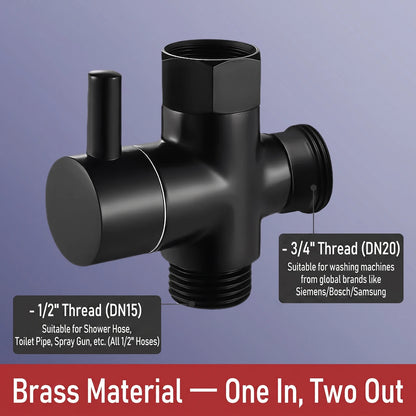 Solid Brass Shower Faucet Diverter Valve Two Way