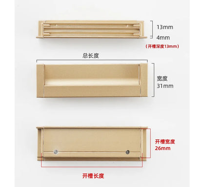100-400mm Recessed Cabinet Drawer Pull Handle Bathroom Furniture
