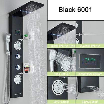 Shinesia Led Shower Panel Waterfall Rain Digital Display