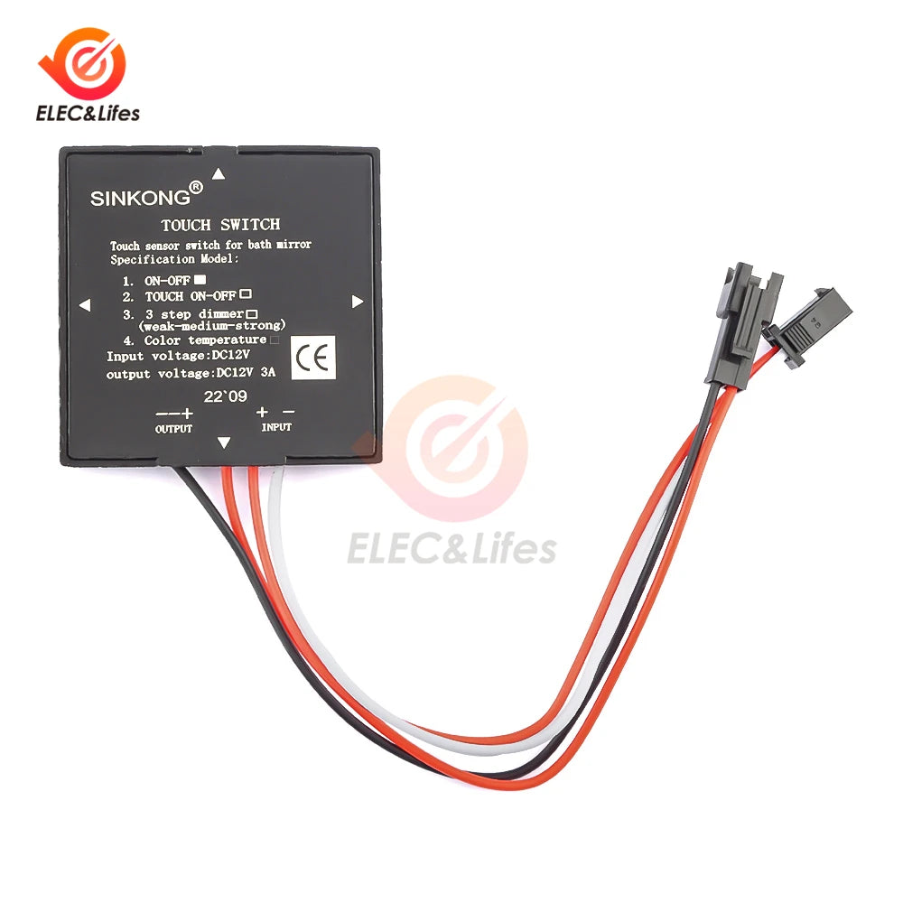 Dc 5-12v Bathroom Mirror Switch Touch-Switch Sensor Led