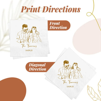 Personalized Paper Napkins Wedding Custom Napkins Of Cocktail