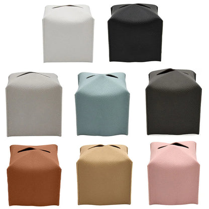 Modern Pu Leather Square Tissue Box Cover Holder-Decorative