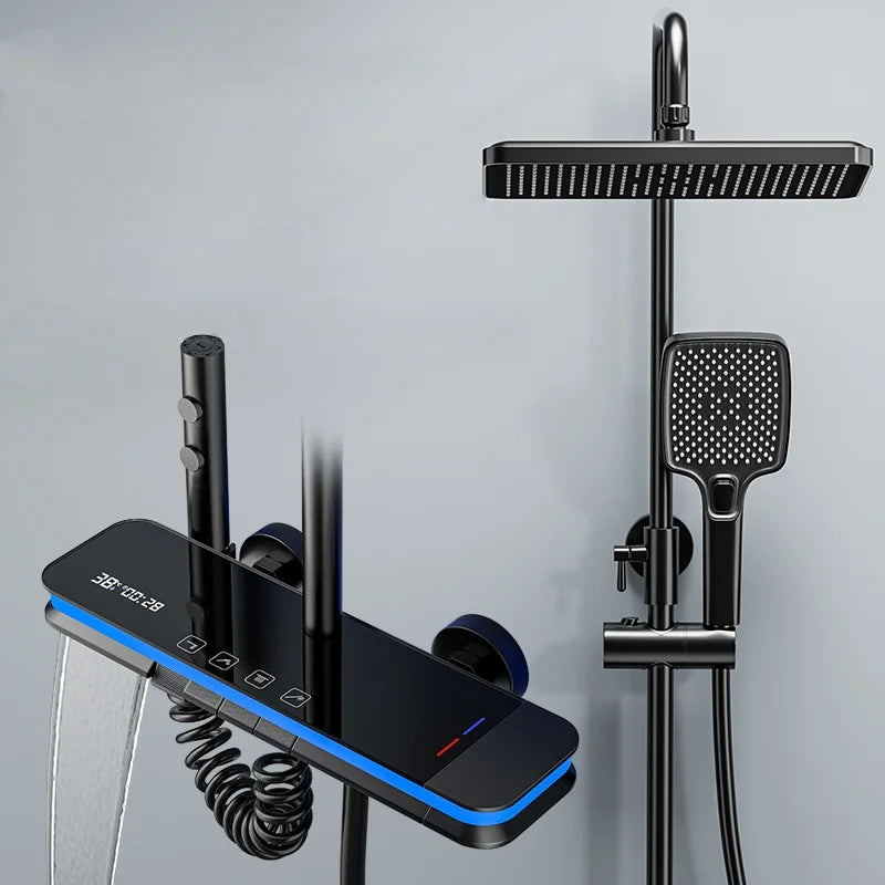 Bathroom Smart Shower System Temperature Digital Display Led