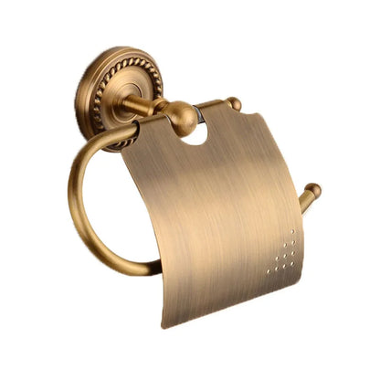 Solid Brass Bathroom Robe Hook Paper Holder Towel