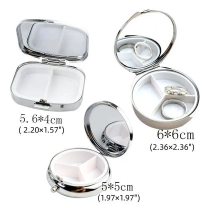 Multi Compartment Mini Jewelry Display Case Mirror Storage