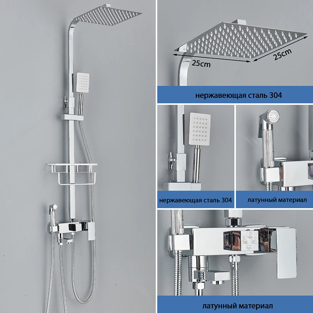 Brass Shower Faucets Bathroom Shower Mixer Crane Bidet
