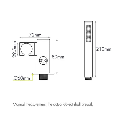 Handheld Bathroom Shower System Brushed Gold Cold Water