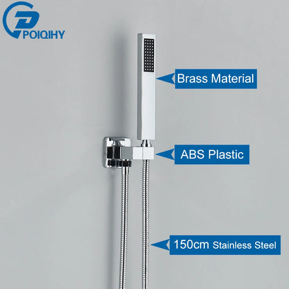 Poiqihy Golden Handshower Head 150cm Stainless Steel Shower