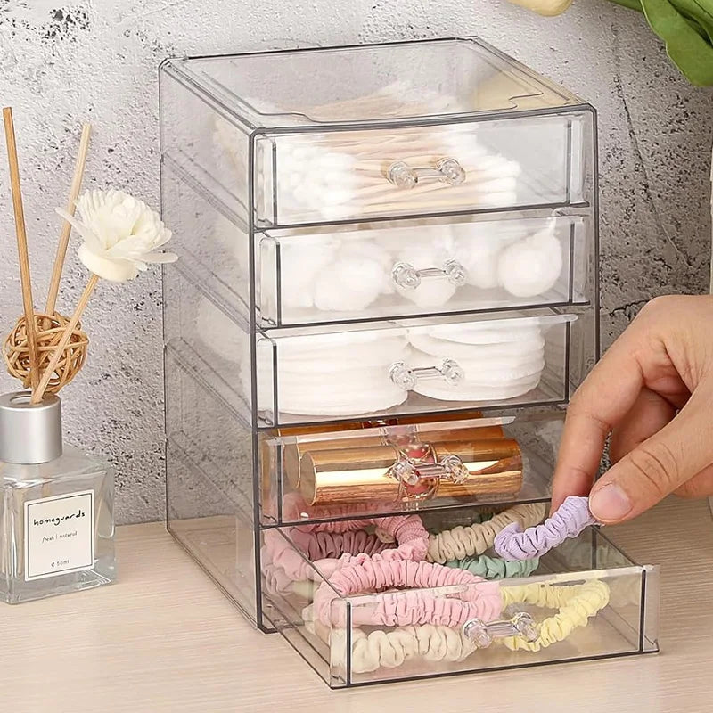 Transparent 5-Layer Storage Box Drawers Large Capacity Storing