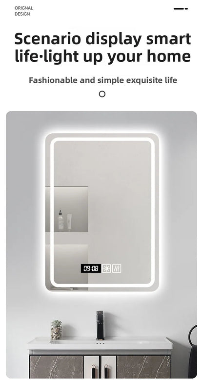 Hotel Bathroom Mirror Square Smart Led Bathroom Light