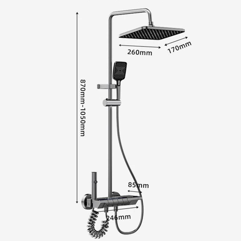 Aluminum Shower Cold Water Digital Display Pressurized Shower