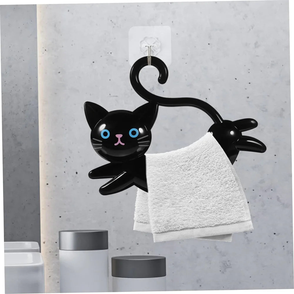 Cute Cartoon Towel Rack Bathroom Cat Shaped Towel