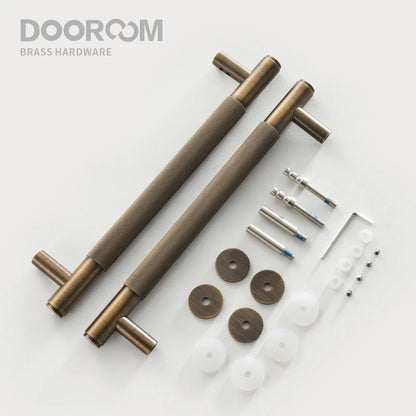 Dooroom Antique Brass Door Double Sided Knurled Pull