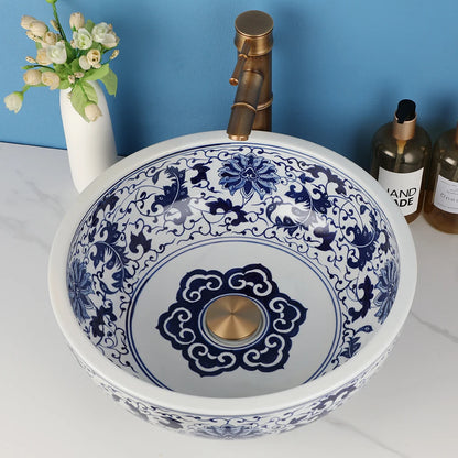 Zappo Jindezhen Ceramic Bathroom Vessel Sink Faucet Combo