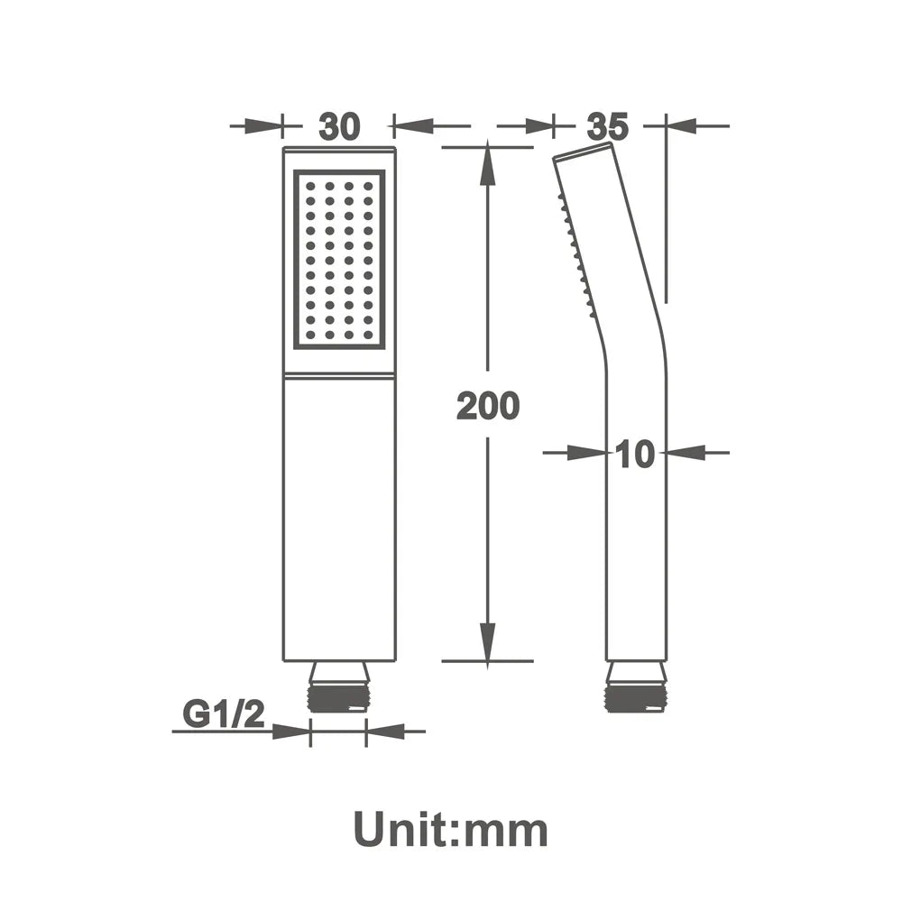 Wall Mount Bathroom Hand Held Rainfall Shower High