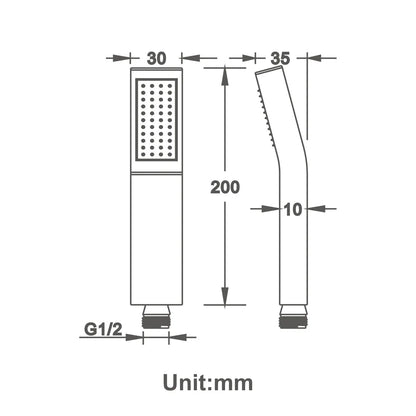 Wall Mount Bathroom Hand Held Rainfall Shower High
