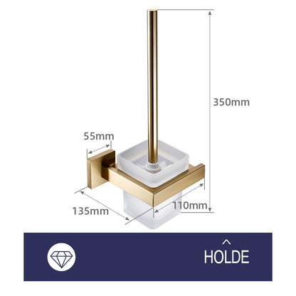 Brushed Gold Bathroom Toilet Brush Holder Toilet Paper