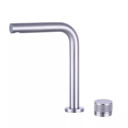 Brushed Rose Gold Basin Faucet Two Holes Gun