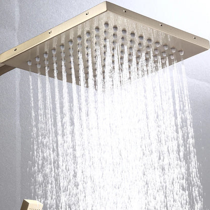 Brushed Gold Piano Digital Shower System Cold Brass