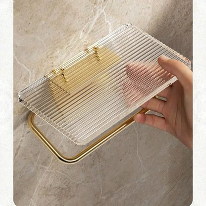 Luxury Gold Toilet Paper Holder Shelf No Punching