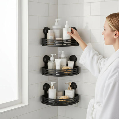 Suction Cup Triangle Corner Shower Caddy Hooks No