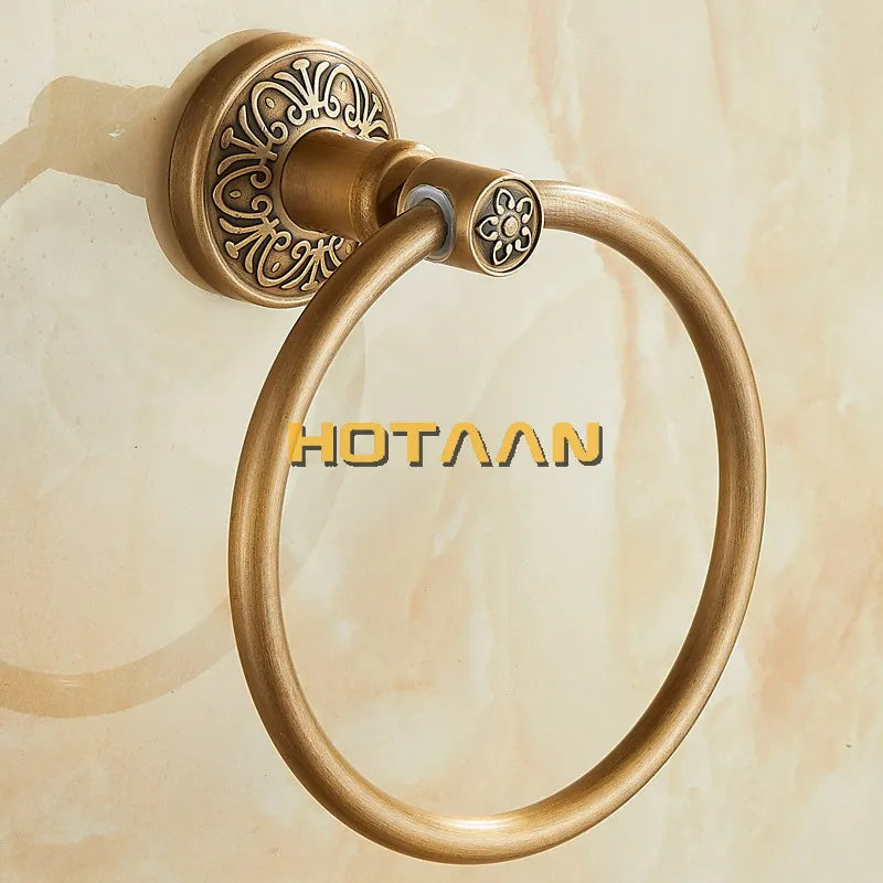 Solid Aluminium Wall-Mounted Round Antique Brass Color Towel