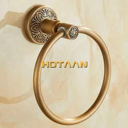 Solid Aluminium Wall-Mounted Round Antique Brass Color Towel