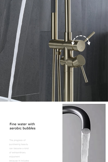Aitana Luxury Black Brass Bathroom Faucet Floor Standing