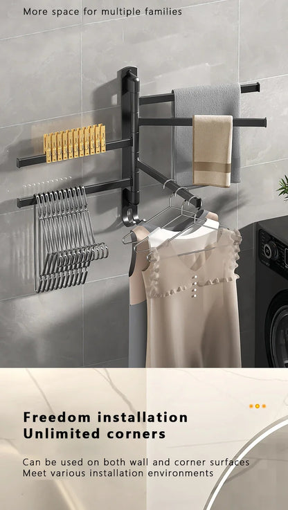 Bathroom Towel Rack Rotatable Towel Holder Rotatable Stainless